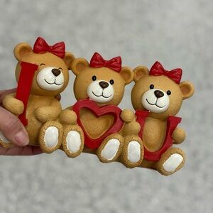 Adorable Teddy Bear Trio with Red Accents